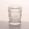 Puesto venta caliente girasol vidrio europeo retro relieve dorado taza agua botella agua fría resistente al calor taza desayuno jugo