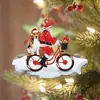 Decorações de Natal Transfronteiriças 2023 Pingentes para Casa Enfeites de Árvore de Natal Festa de Feriado Cachorro Chapéu de Natal Decorações Penduradas de Desenho Animado