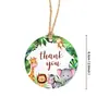 Derechos de autor Selva Tropical Tema Selva Tropical Tarjeta para Pastel Serie Animales Cumpleaños Acción de Gracias Etiqueta Adhesiva Decoración de Pastel