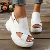 Sandálias Esportivas Pai 2025 Novo Estilo Salto Ultra-Alto Comércio Exterior Tamanho Grande Fivela Plataforma Solado Grosso Exterior Romanas Sapatos de Praia