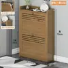Zapatero ultradelgado con puertas abatibles para uso doméstico, zapatero de entrada de gran capacidad, solución de almacenamiento simple para el pasillo, ahorra espacio