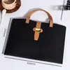 Bolsa para Archivos A4 Maletín de Negocios Bolso de Cuero para Portátil Bolsa para Archivos Bolsa para Almacenamiento de Contratos Se Puede Personalizar con Impresión de Logo