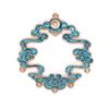 60792 Cobre Estilo Chino Nuevo Estilo Antiguo Joyería DIY Hecho a Mano Gota de Aceite Madreperla Tocado Corona de Pelo Material Accesorios 40*42mm