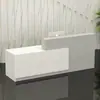 Balcão de caixa moderno, design minimalista e moderno, adequado para pequenas lojas, lojas de conveniência e balcões de recepção; novos modelos e outras opções