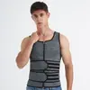 Colete Esportivo Masculino com Cinto Duplo Modelador de Corpo Túnica Moletom Fitness Colete para Barriga Moletom Esportivo