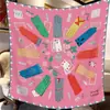 110cm Invierno Seda Artificial Lana Doble Cara Heterocromático Academia Ecuestre Bufanda Cuadrada Grande para Mujer Bufanda Cálida de Viaje Bufanda
