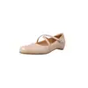 Chica Francesa del Sur ~ Zapatos Mary Jane con Tira Cruzada de Charol y Cuña Oculta 2026 Otoño Tacón Bajo Punta Redonda Piel Genuina Zapatos de Vestir