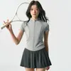 Falda Corta Deportiva para Mujer, Secado Rápido para Yoga, Running, Pilates, Traje de Fitness, Bádminton, Tenis, Conjunto de Falda Plisada