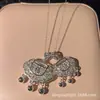 Colar Feminino de Prata 999 Ping An Fu Lock Ruyi Fu Lock Pé Prata Oca Lua Cheia Completa Pingente Cadeado Bebê Longa Vida