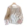 Garantía de Calidad Antienvejecimiento Madre Nuevo Estilo Chino Camisa para Mujer Sentido de Alta Gama Estilo Chino Top Mejorado Ropa para Ceremonia del Té de Nuevo Estilo Top Pequeño