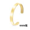 Abertura ajustável design gravado brilhante logo cor sólida simples pulseira de aço inoxidável feminino atacado
