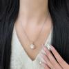 Collar con colgante de perla de cristal Shijia con hebilla universal de plata esterlina S925, de lujo, ligero y de alta calidad, con temperamento francés