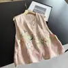 2026 Nuevo Chaleco Jacquard de Rayón Estilo Chino con Botones de Nudo Chino Tradicional, Elegante Chaleco Cardigan para Mujer, Venta al por Mayor H03FMJ921