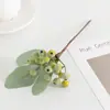 Decoración Navideña Transfronteriza Hierba de Pino Simulada Fruta Roja Fruta de la Fortuna Única Ciruela Azul Baya Pequeña Flor de Nochevieja Flor de Navidad Material