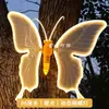 Borboleta Luminosa Dinâmica LED Solar Plug de Chão para Exterior Iluminação de Parque Decoração para Pendurar em Árvores Luz de Ambiente