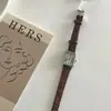 Reloj de Pulsera Casual Rectangular con Puntero de Cuarzo, Números Romanos, Moda Analógico Retro, Correa de Cuero PU para Mujeres y Niñas