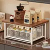 Prateleira para máquina de café para uso doméstico, rack de armazenamento multicamadas retrátil e com altura ajustável, porta-copos, armazenamento de cozinha multifuncional, atacado