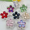 Liga de Indústria Pesada Flores de Cinco Pétalas Vazadas em Diamante Contas com Furo Reto Corrente de Celular DIY Pingente de Chaveiro Acessórios para Caneta com Contas