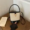 Bolso de Mano Francés de Nicho para Mujer 2026 Otoño Nueva Llegada Bolso de Hombro Único de Moda Color Bloque Elegante Bolso Cruzado Tipo Cubo