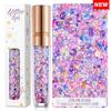 Maquillaje transfronterizo estrella de cinco puntas corazón lentejuelas gel sombra de ojos maquillaje de sirena gel de brillo sin pegamento lentejuelas para uñas