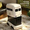 Papelera creativa con ruedas para uso doméstico, alto atractivo estético, diseño de botón pulsador, adecuada para espacios pequeños en sala de estar, dormitorio, cocina, contenedor de almacenamiento estilo caricatura