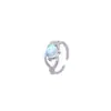 Anillo de Piedra Lunar para Mujer, Plata de Ley S925, Estilo Punk Europeo y Americano, Personalidad Dulce y Genial, Estilo Minimalista, Anillo Ajustable para Dedo Índice