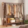 Perchero de madera maciza, perchero independiente para uso doméstico, perchero para dormitorio, tendedero simple, tendedero plegable