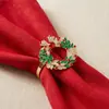 Anillo para servilleta de Navidad transfronterizo corona reno árbol de Navidad metal decoración de vajilla de hotel hebilla de servilleta