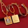 Tíbet Thangka Semipintado a Mano Rugoso Ocho Guardianes Thangka Caja Ga'U Colgante Portátil Buda Thangka Collar