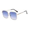 2026 Moda Nueva Estilo Coreano Gafas de Sol Personalizadas Montura Grande Gafas de Sol Anti-UV Metálicas Cuadradas Planas Simples