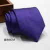 Gravata de negócios de cor sólida de 8 cm, fio de poliéster, jacquard de seta, linha fina, atacado direto da fábrica de gravatas