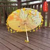 Guarda-chuva de Papel de Óleo Pétala Borla Clássico Meninas Dança Desempenho Adereços Dinastia Han Guarda-chuva de Fotografia Decoração Cheongsam Guarda-chuva Infantil