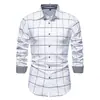 Camisa a cuadros de manga larga para hombre para primavera y otoño, con estampado digital, comercio exterior transfronterizo, top casual de negocios para hombre