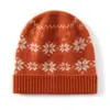Gorro de Punto Jacquard de Cachemira Nuevo Vintage Otoño/Invierno 2026 con Patrón de Copo de Nieve, Gorro de Cachemira Grueso Cálido Versátil para Mujer