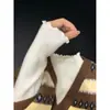 Top Interno Versátil de Manga Comprida com Babados Estilo Coreano para Mulheres, Camiseta Básica de Tricô Ajustada da Moda Outono/Inverno, Suéter com Gola Semi-Alta