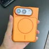 Adequado para iPhone 18 DUO, capa de celular magnética de vidro Corning dobrável, capa de celular de cor sólida fosca para Apple 18 DUO