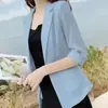 Blazer de Lino para Mujer 2026 Primavera y Verano Nuevo Estilo Estilo Británico Casual Traje de Algodón y Lino Ropa con Protección Solar para Mujer