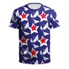 Roupas Transfronteiriças Primavera e Verão 2024 Dia da Independência dos EUA Roupas Esportivas Masculinas Camiseta Estampada Digital de Manga Curta Roupas para Casal