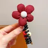 Lazo floral a cuadros rojos y blancos para teléfono infantil, accesorio para el pelo de trenza de burbuja para niñas, diadema elástica que no daña el pelo