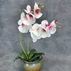 Flores Falsas Simuladas de Phalaenopsis de 2 Púas y 12 Cabezas Tacto Pu Decoración del Hogar Decoración de Bodas Accesorios Adornos de Orquídea Venta al por Mayor