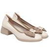 Zapatos Planos de Moño para Mujer, Piel Suave, Suela Suave, Zapatos de Madre, Nuevo Estilo Primavera y Otoño, Tacón Grueso, Zapatos Versátiles para Mujer, Zapatos de Piel para Mujeres de Mediana Edad