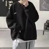 Sudadera casual versátil de moda para hombre con cuello redondo estilo Hong Kong, camiseta deportiva de manga larga jacquard de otoño, ropa elegante para hombre