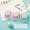 Caixa Colorida Macaron Ursinho Fofo Porta-Bilhete Alfinete de Fixação Material de Escritório Clip de Papel Clip de Encadernação Conjunto Atacado