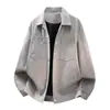 Chaqueta de trabajo versátil de alta calidad con forro polar, talla grande, corte holgado, para hombre, nueva moda de primavera y otoño, con textura, transfronteriza.