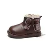 Botas de Invierno para Niña Estilo Nuevo Algodón de Dos Capas Lazo Infantil Botas de Algodón Cálidas Año 2026 Botas Cortas Antideslizantes para Niños Pequeños y Medianos