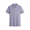 Camisa POLO de Manga Curta com Gola de Ponto Fino 180g Gola Canelada Unissex Roupa de Trabalho Roupa de Trabalho de Verão Logo Estampado