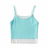 Top Cropped Regata Feminino Trendy Estilo Ins em Bloco de Cores de Duas Peças, Design de Verão, Adequado para Sobreposição ou Usar Sozinho