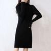 Vestido de cachemira de cuello alto medio, suéter adelgazante de alta gama, suelto y grueso, de longitud media, para otoño e invierno, nueva falda de punto a la cadera.