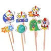 Decoración para Pastel de Cumpleaños de Bebé Infantil Topper Superhéroe Luchando contra Monstruo Inserto para Mesa de Postres Fiesta de Primer Cumpleaños de Niño