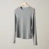 Camada Base Feminina Redonda de Manga Longa Leve Macia Pegajosa Temperatura Constante Elástica Quente Top Outono Inverno Roupa Feminina